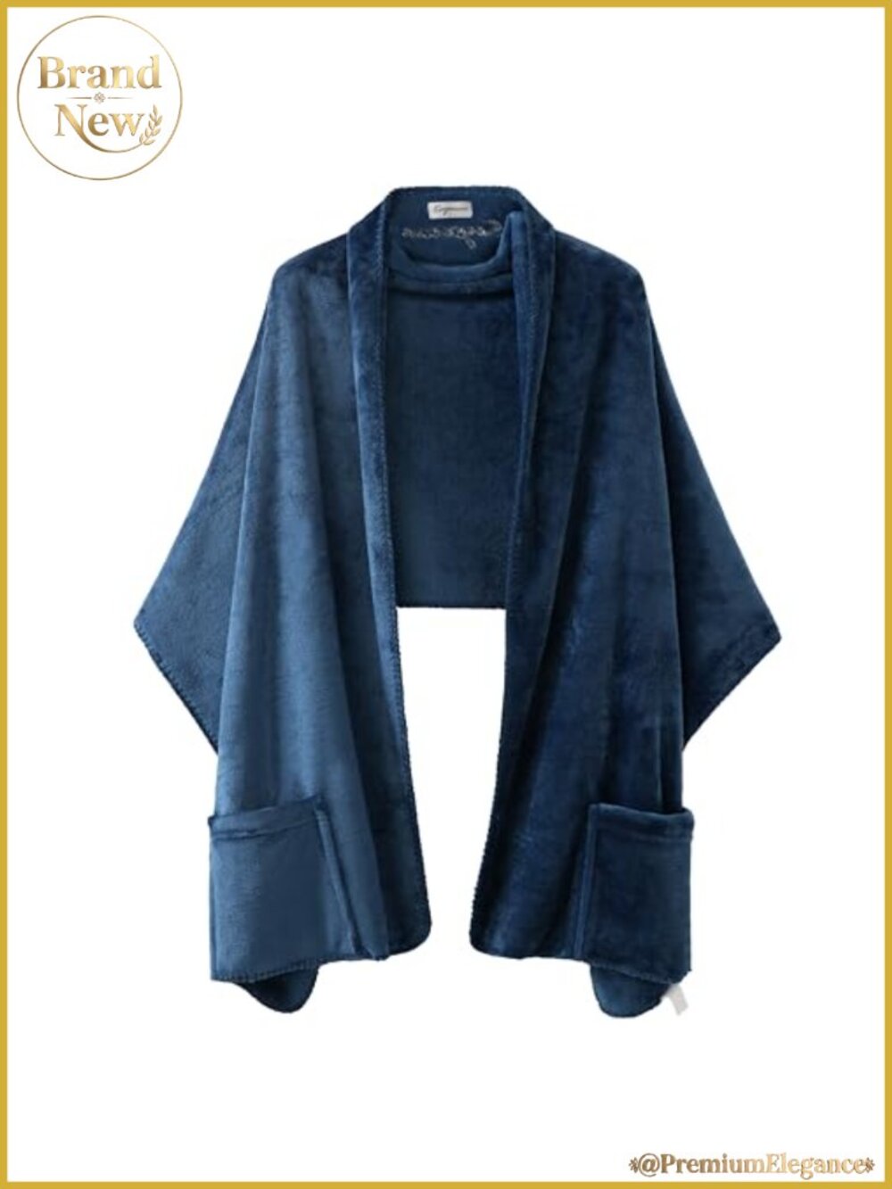 Fleece Wrap Shawl with Large Front Pockets for Fall Winter